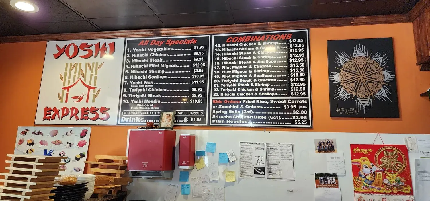Yoshi Express Menu - Updated November 2025