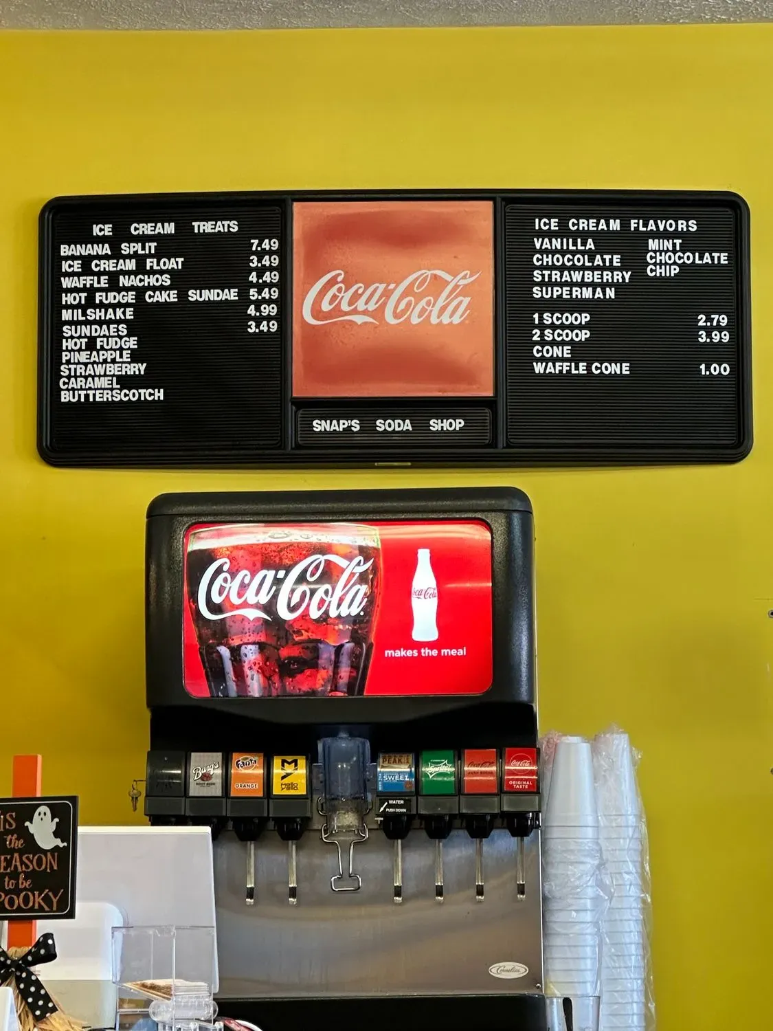 Snap’s Soda Shop Menu - Updated November 2025