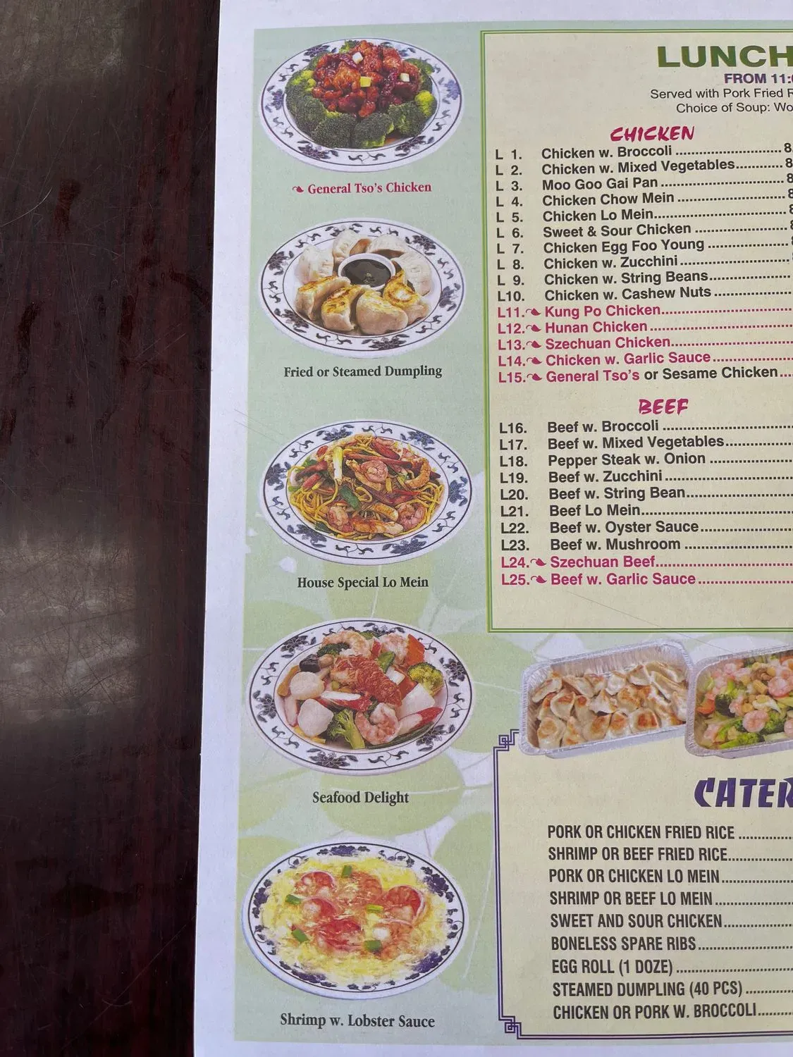 New Asian Kitchen Menu - Updated November 2025