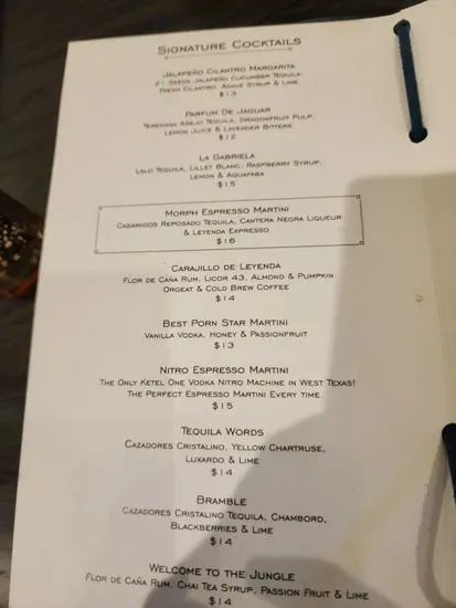 Leyenda Coffee &amp; Tequila Menu | Midland, TX | Checkle