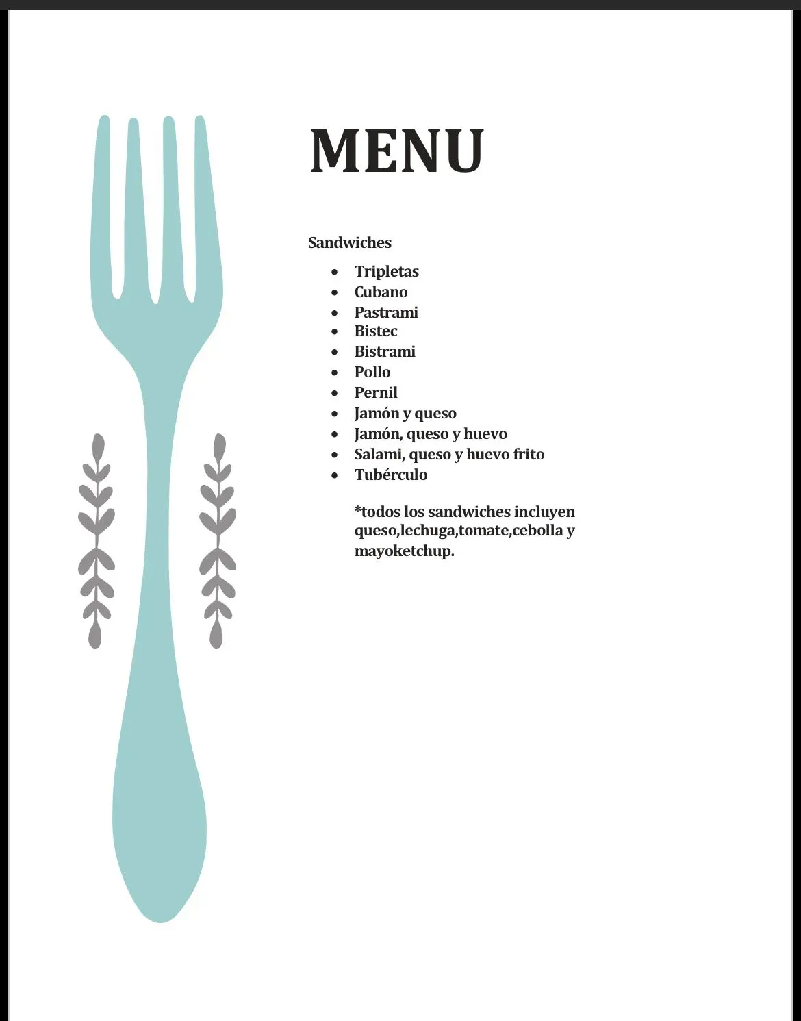 Menu 2