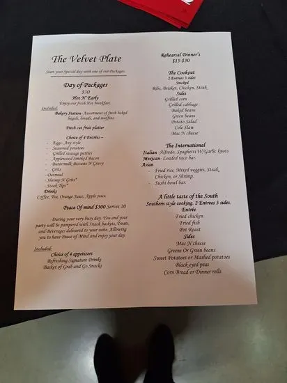 The Velvet Plate Menu | Harvest, AL | Checkle