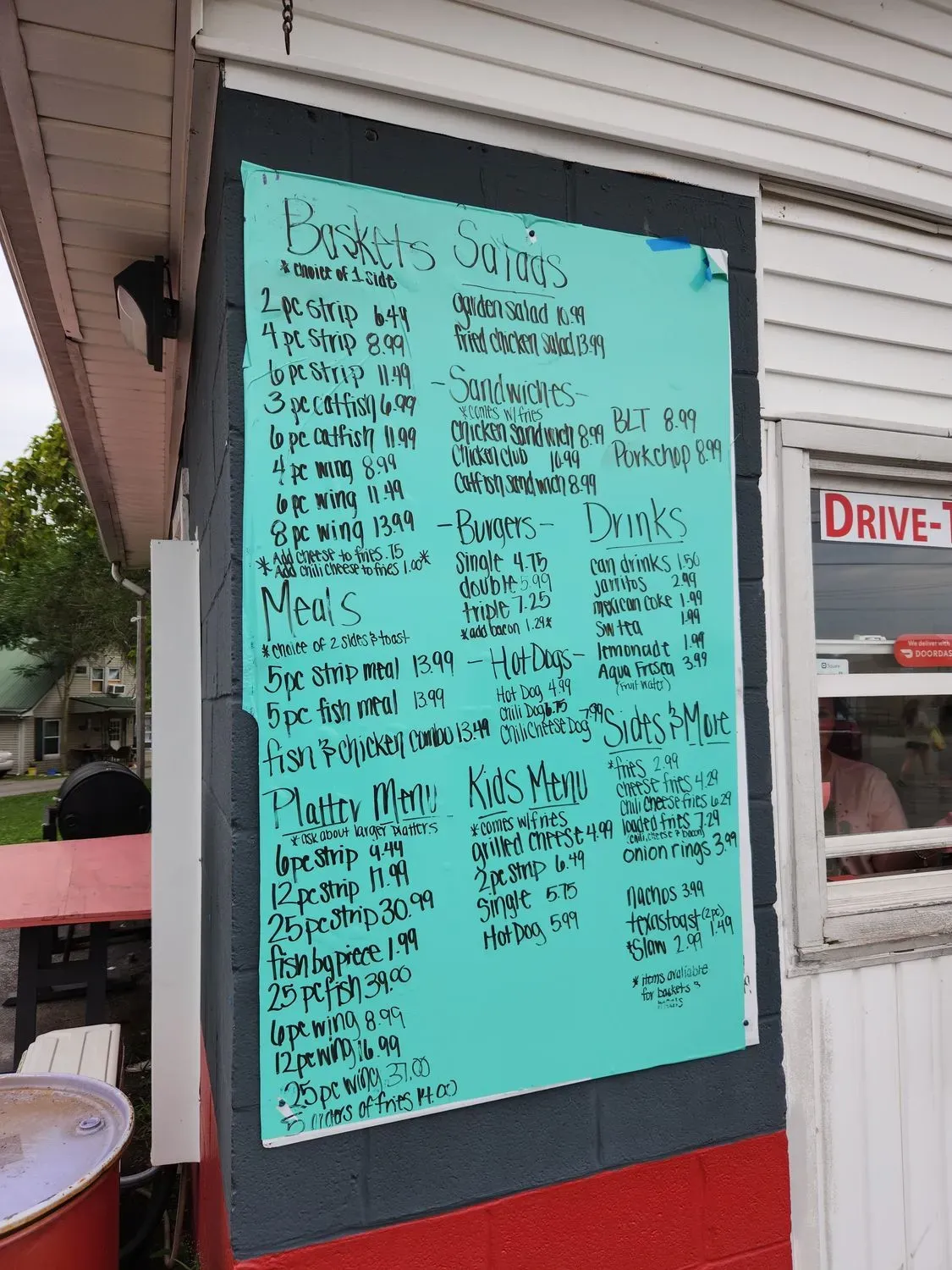 The Shack Menu - Updated November 2025