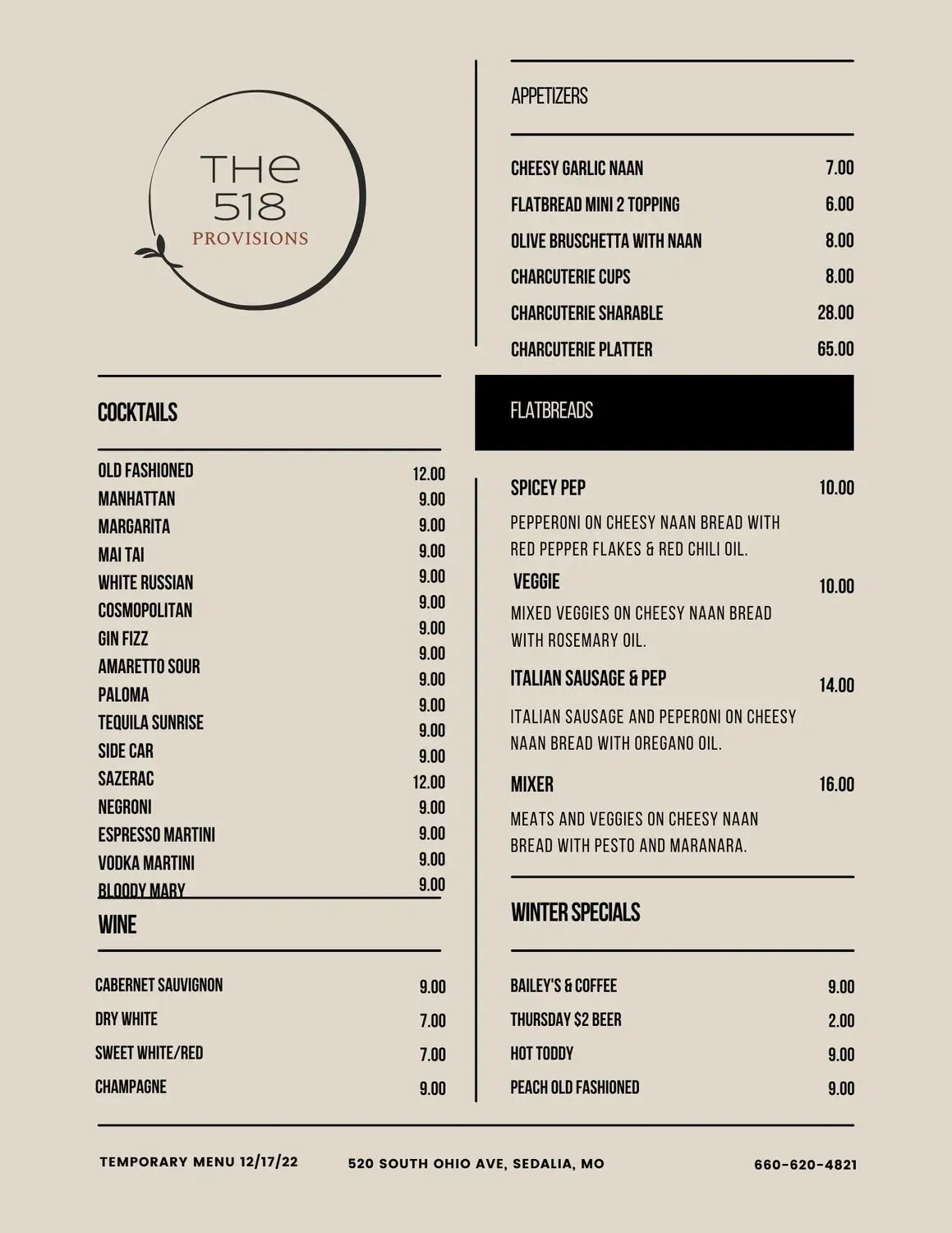 Menu 2