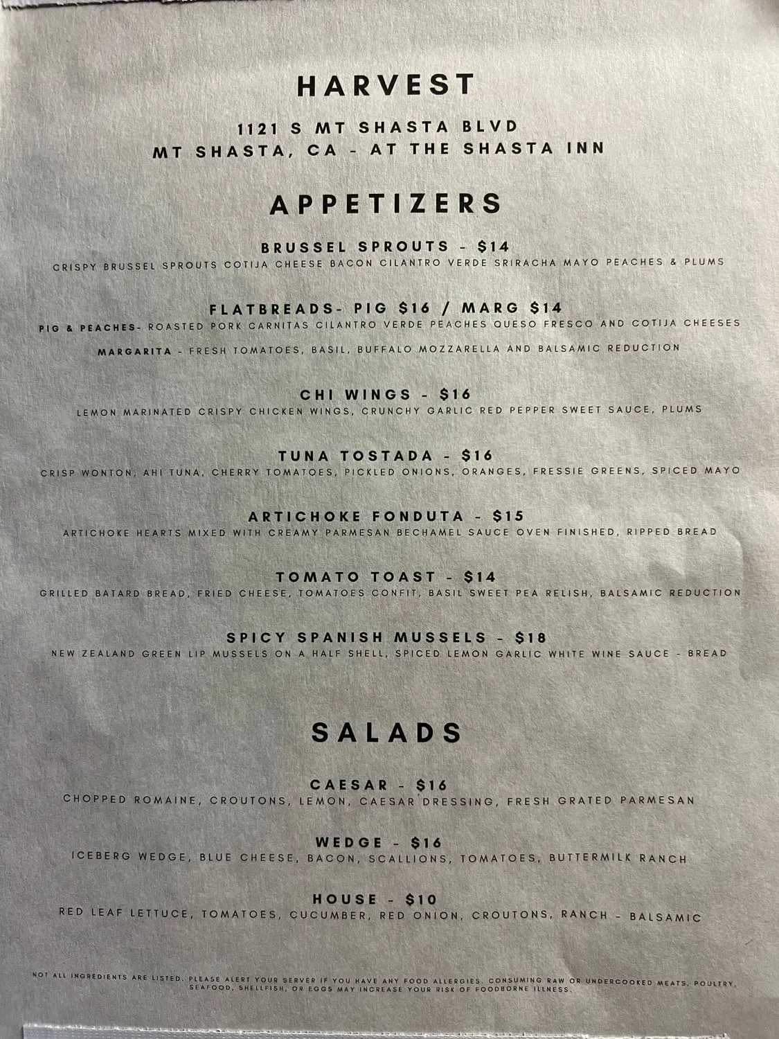 Menu 1