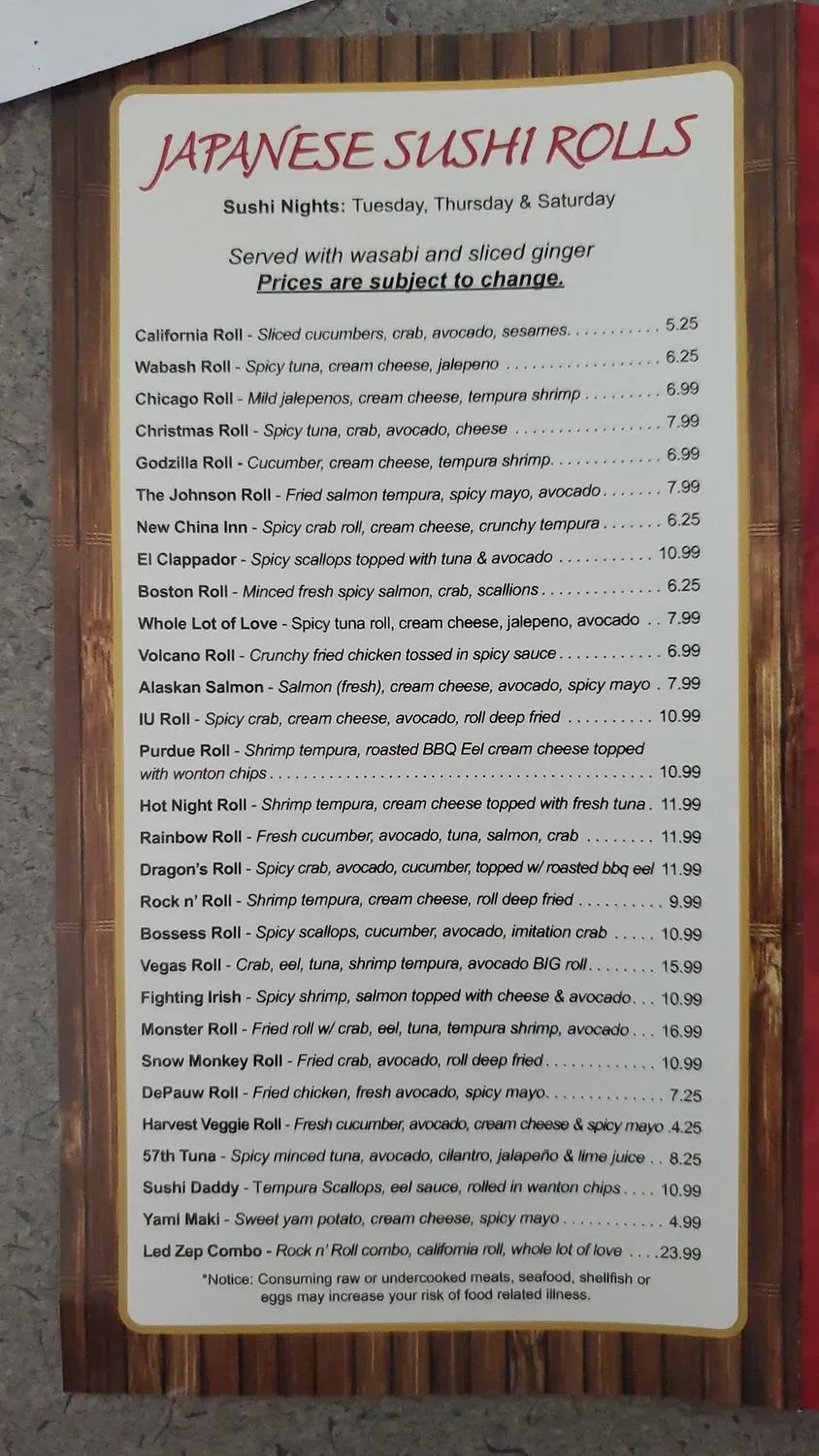 Menu 1