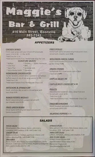 Maggie's Bar and Grill Menu | Boonville, MO | Checkle