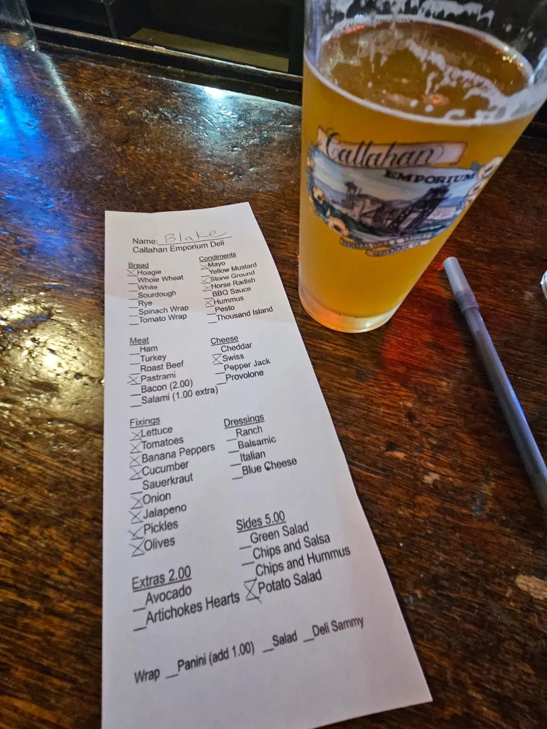 Callahan Emporium Menu - Updated November 2025