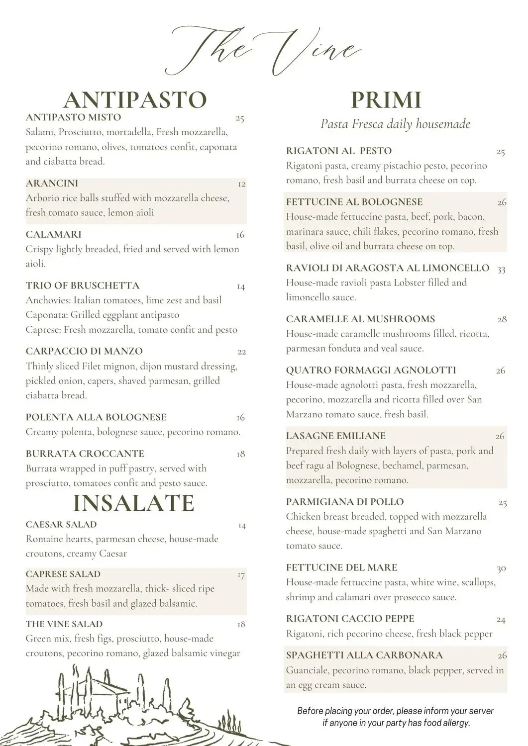 Menu 1