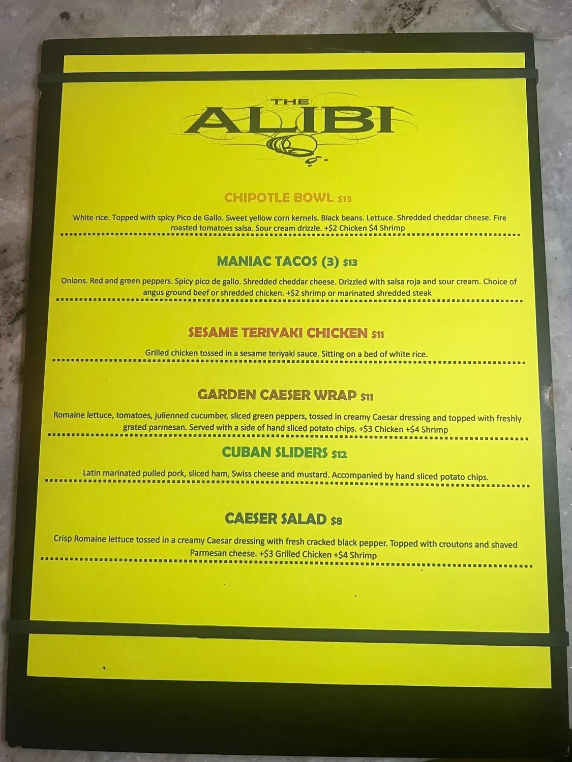 Menu 1