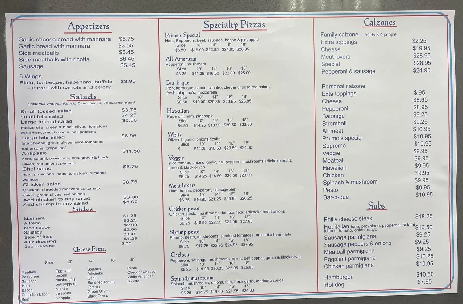 Menu 1