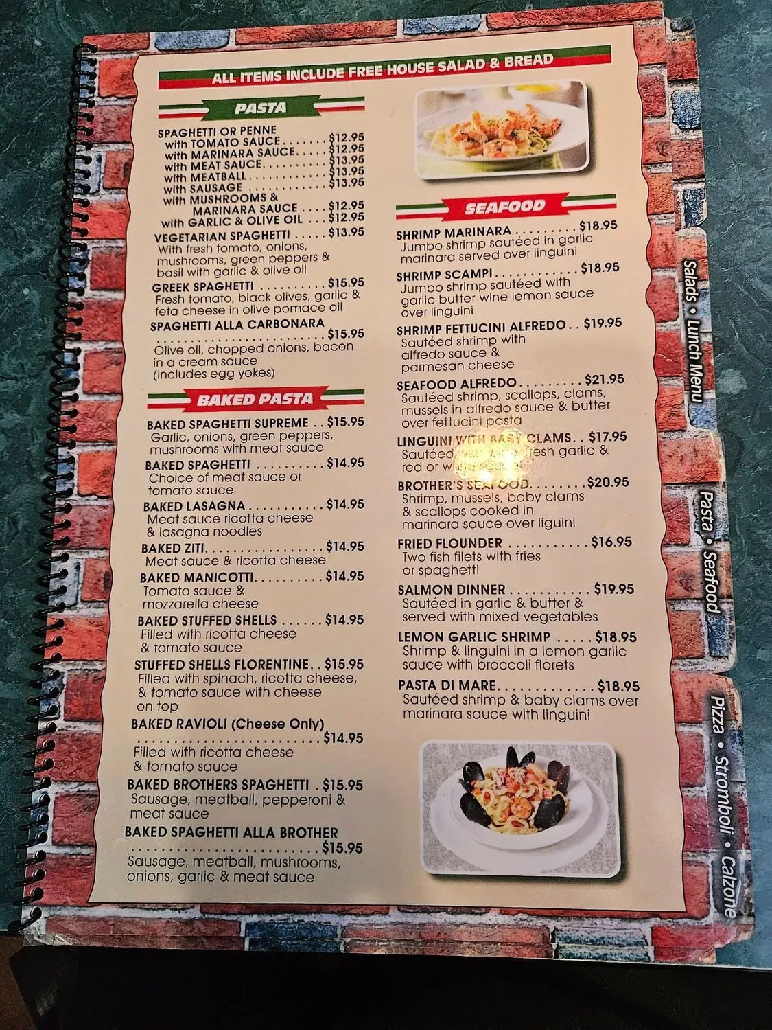 Brothers Italian Restaurant Menu - Updated November 2025