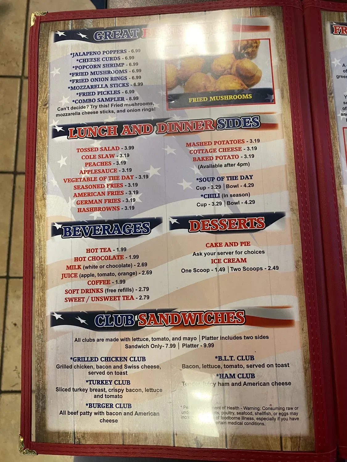 American Table Family Restaurant of Princeton Menu - Updated July 2025