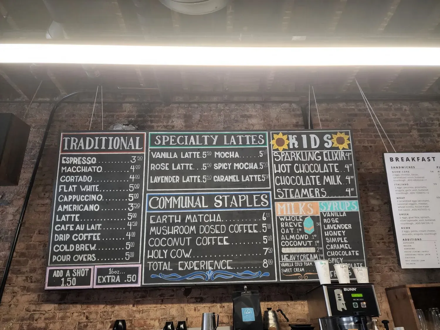 Communal Cafe Menu - Updated November 2025