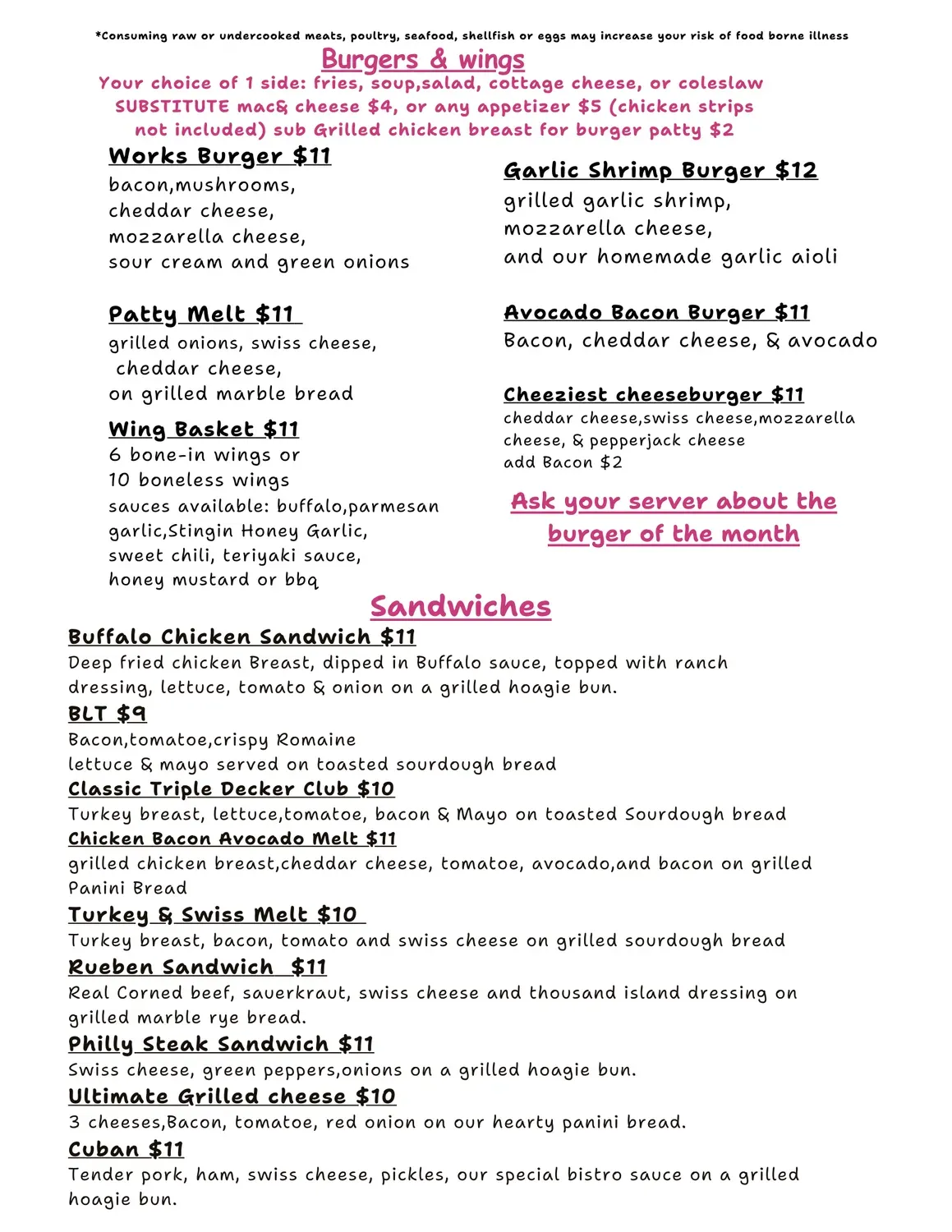 Cravings Restaurant, Catering and Food Truck Menu - Updated November 2025