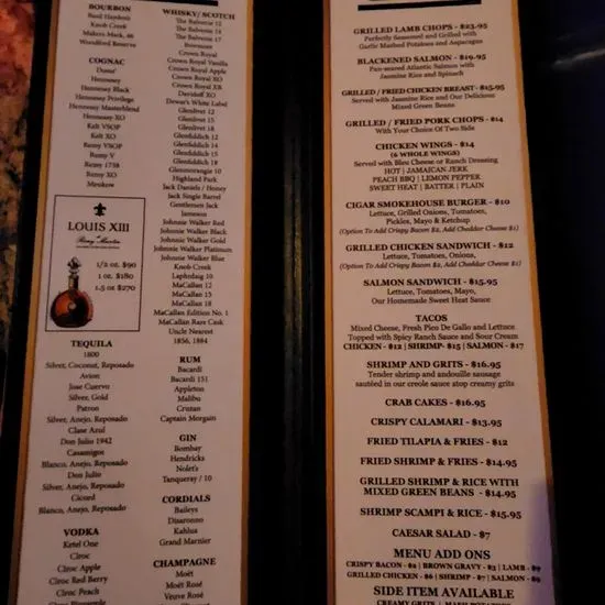 The Cigar Bar Menu Snellville, GA Checkle