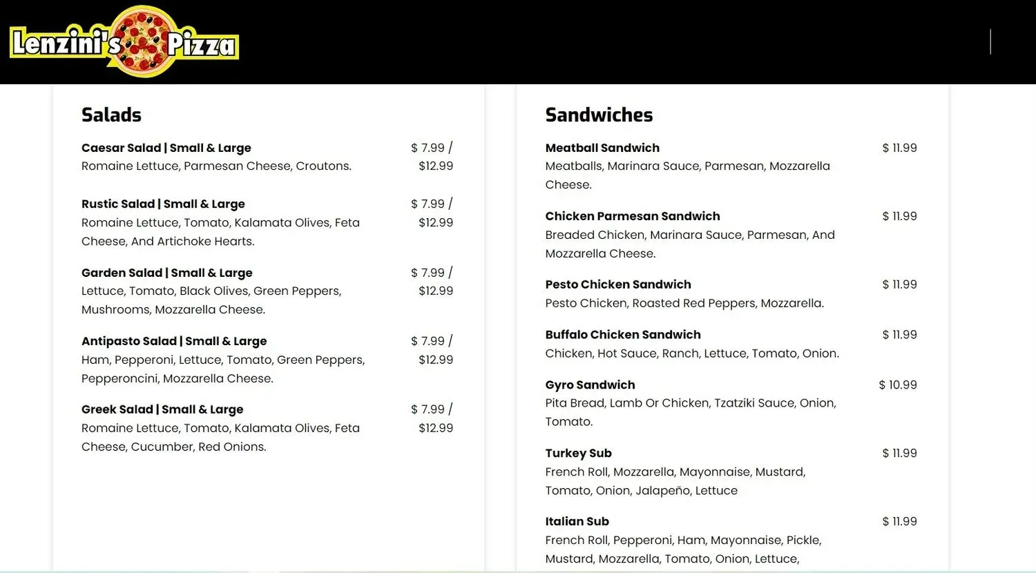 Menu 1