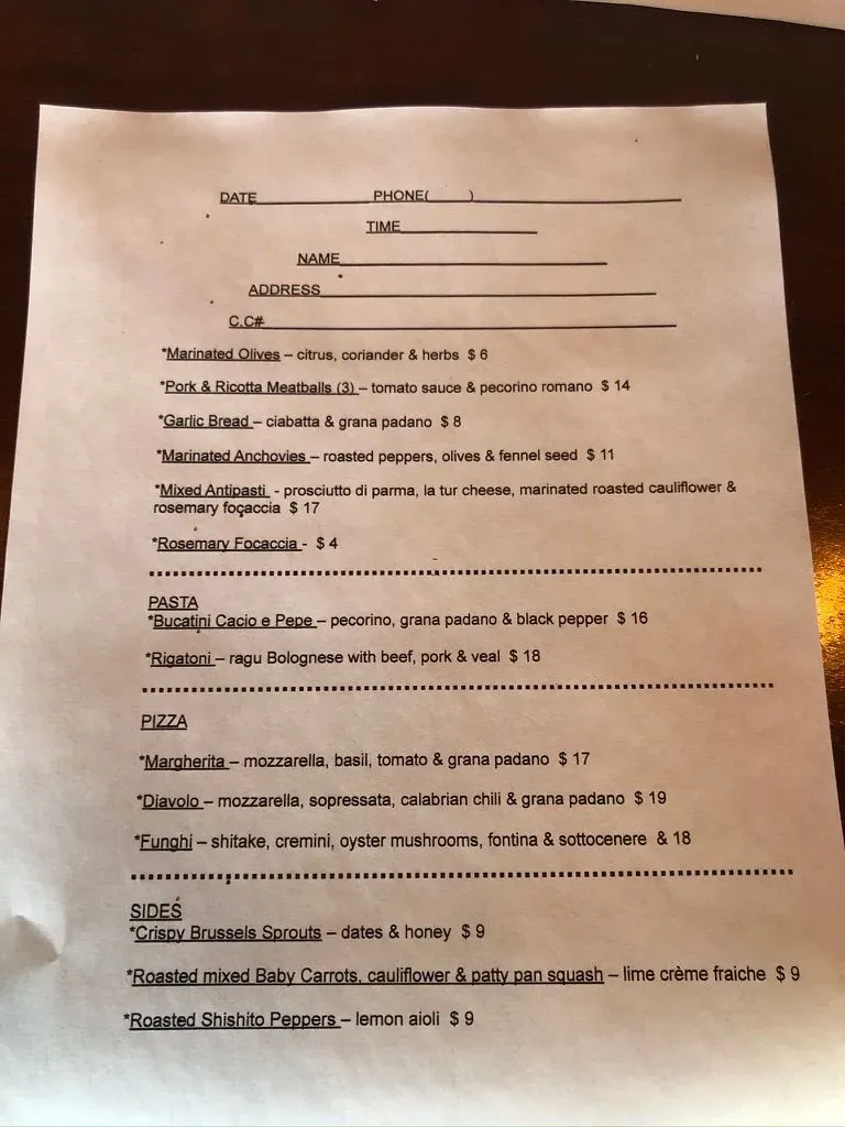 Menu 1