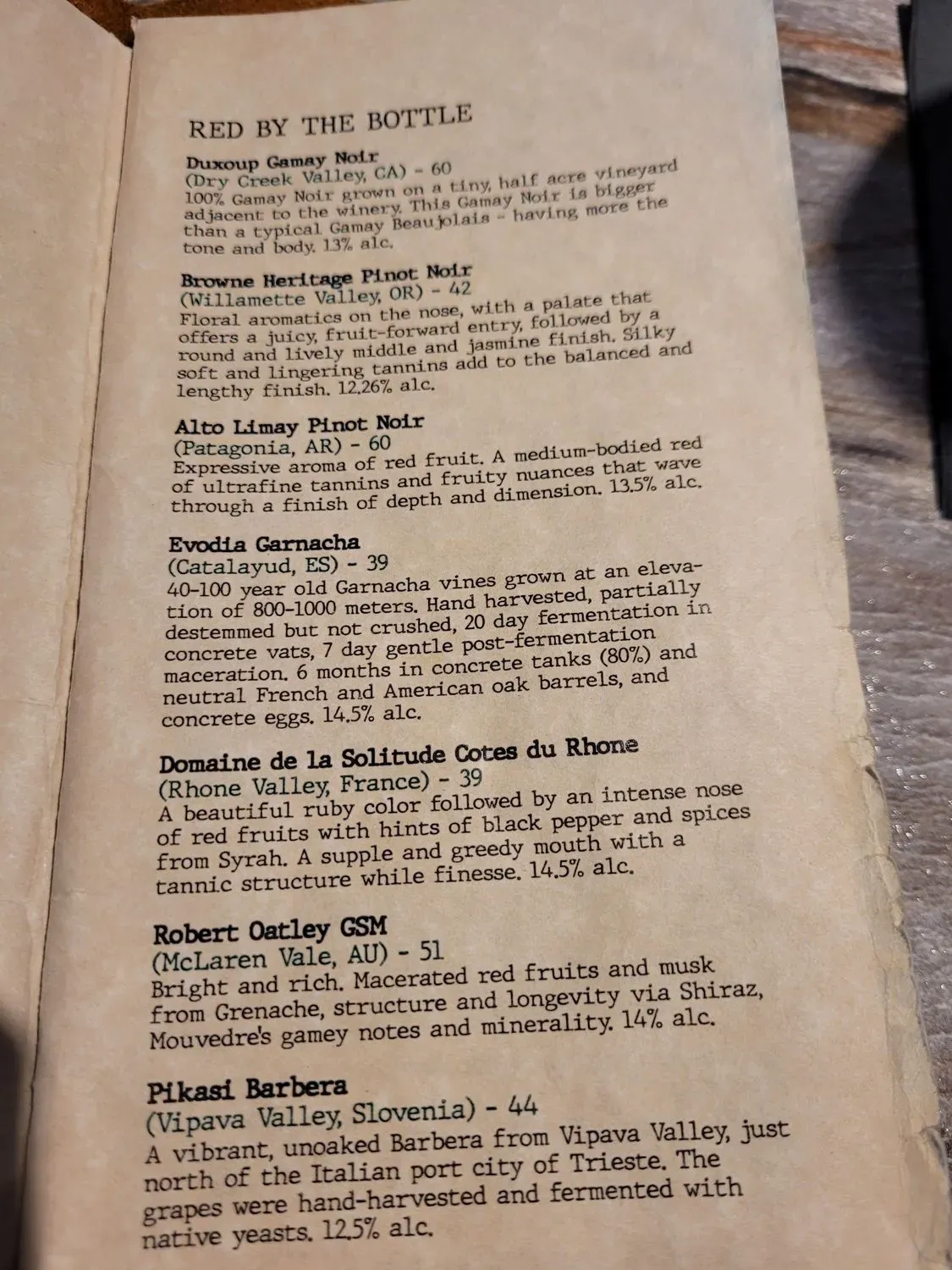 Menu 5