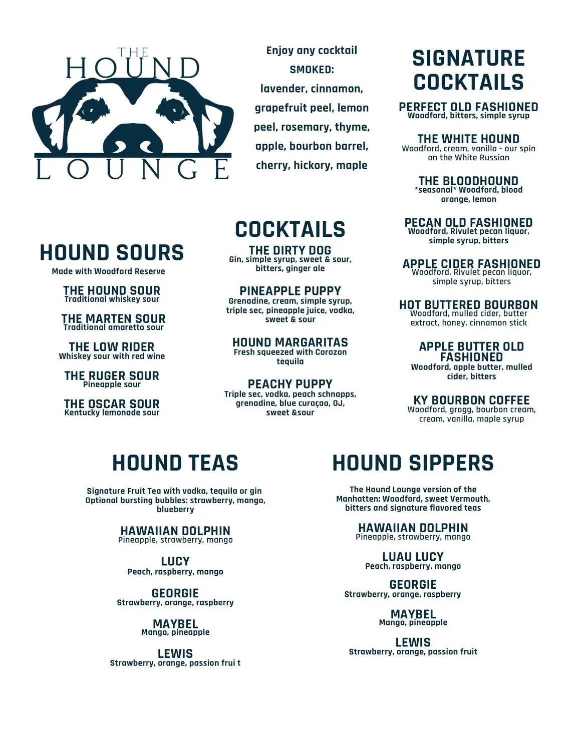 The Hound Lounge at Roll Over Menu - Updated October 2025