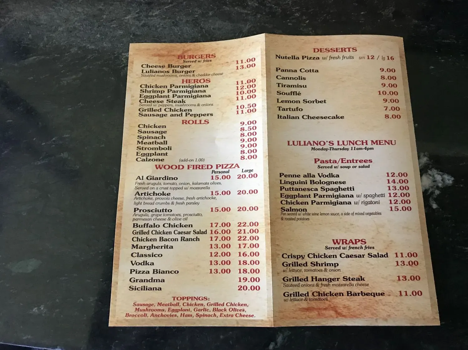 Menu 2