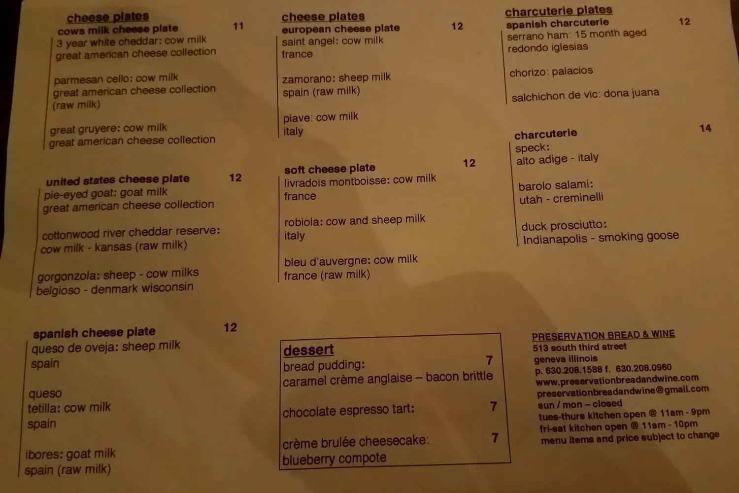 Menu 1