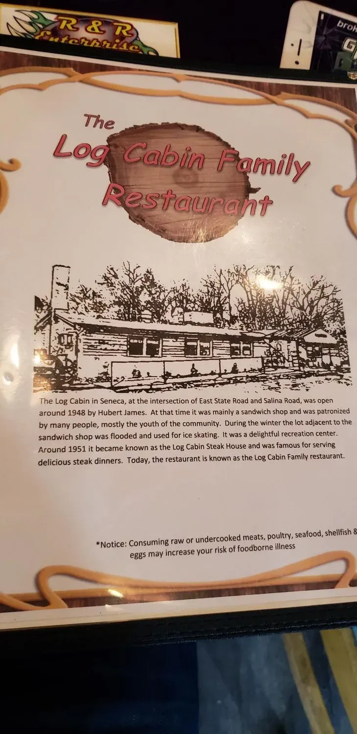The Log Cabin Menu - Updated November 2025
