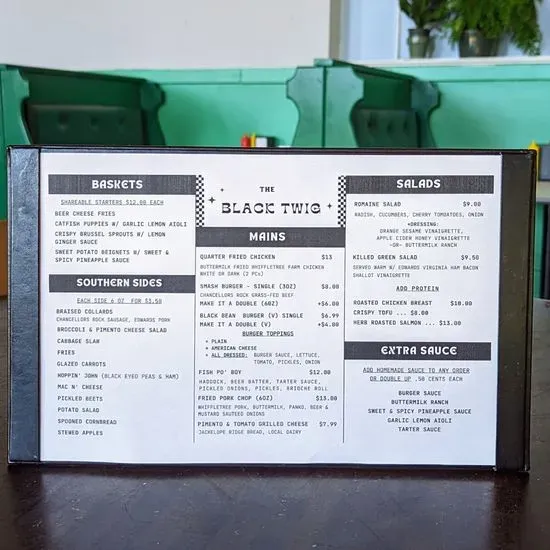 The Black Twig Diner & Bar Menu | Sperryville, VA | Checkle