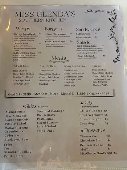 Ms. Glenda's Country Kitchen Menu | Pickens, SC | Checkle