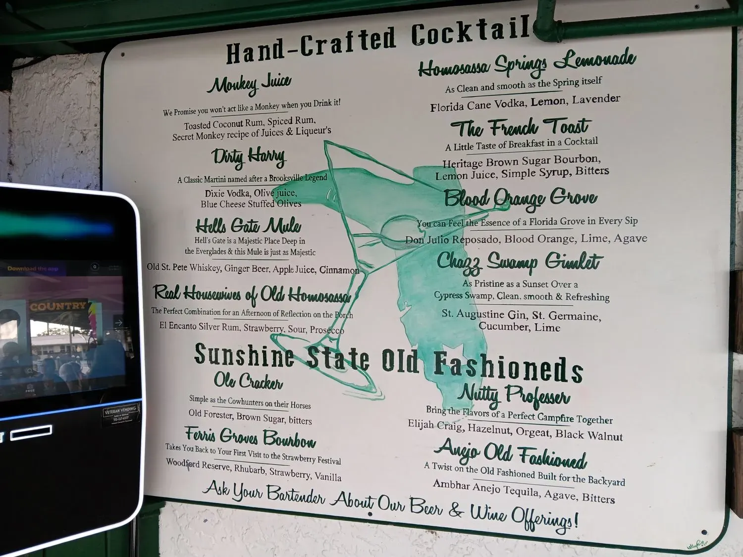 Florida Cracker Monkey Bar Menu - Updated November 2025
