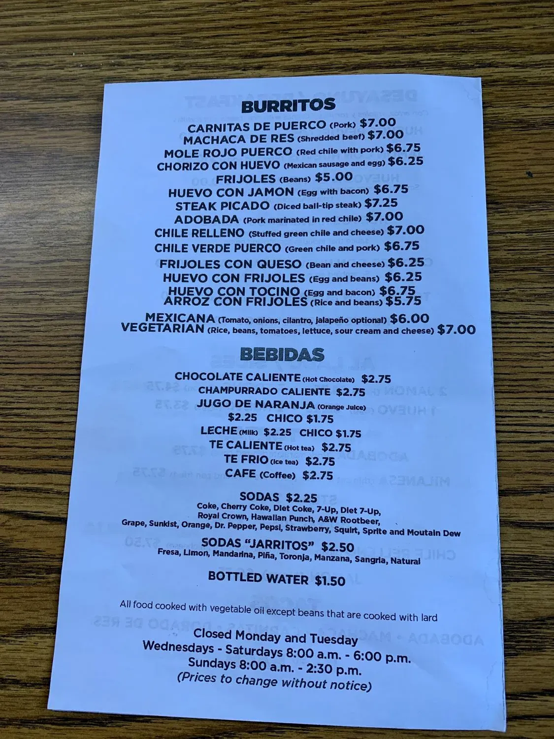 Menu 1