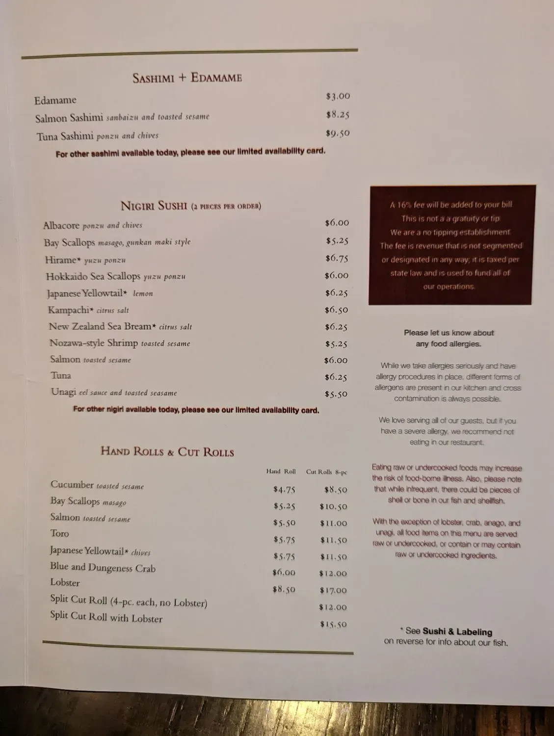 Menu 1