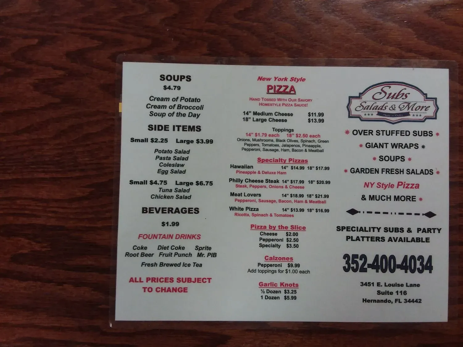 Menu 5