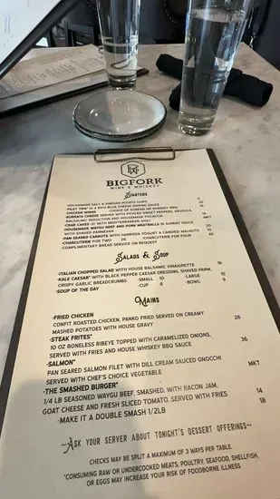 Bigfork Wine & Whiskey Menu | Bigfork, MT | Checkle