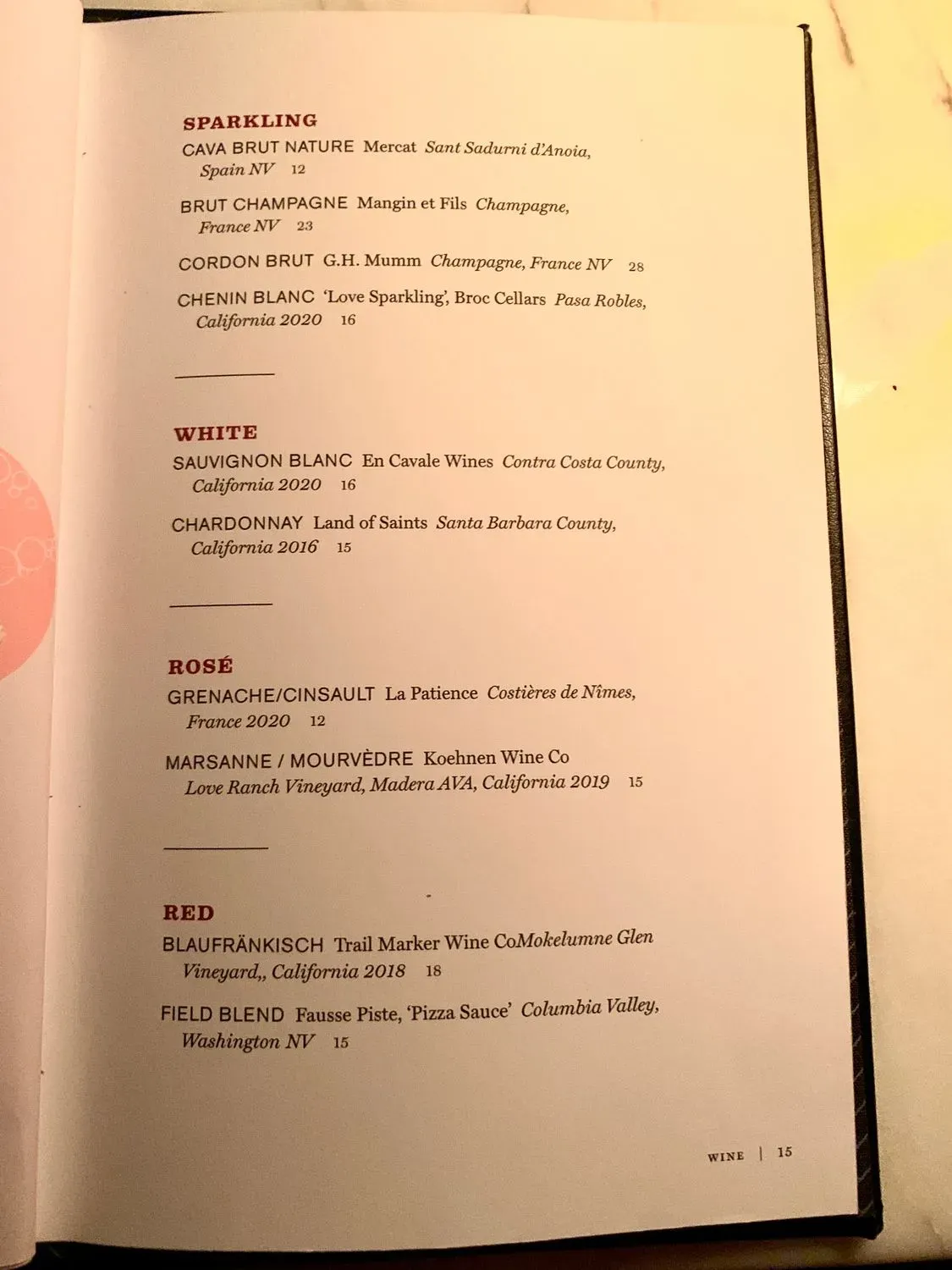 Menu 5