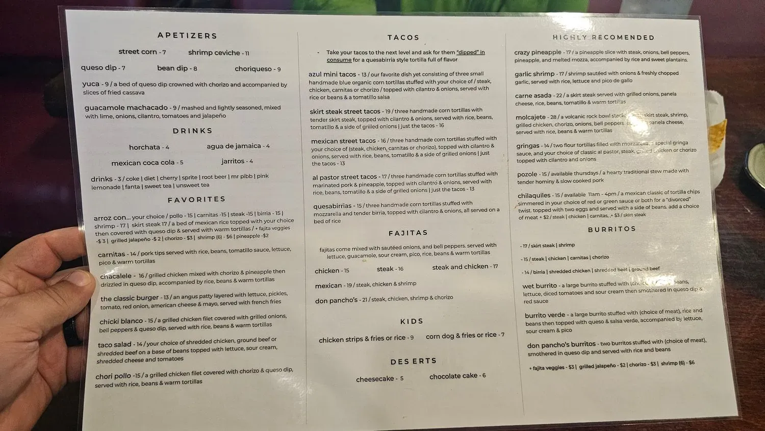 Menu 1