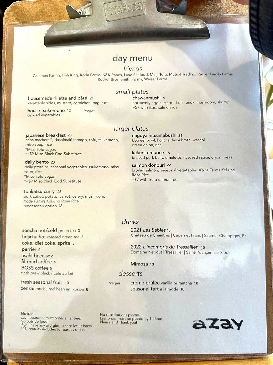 Menu 5