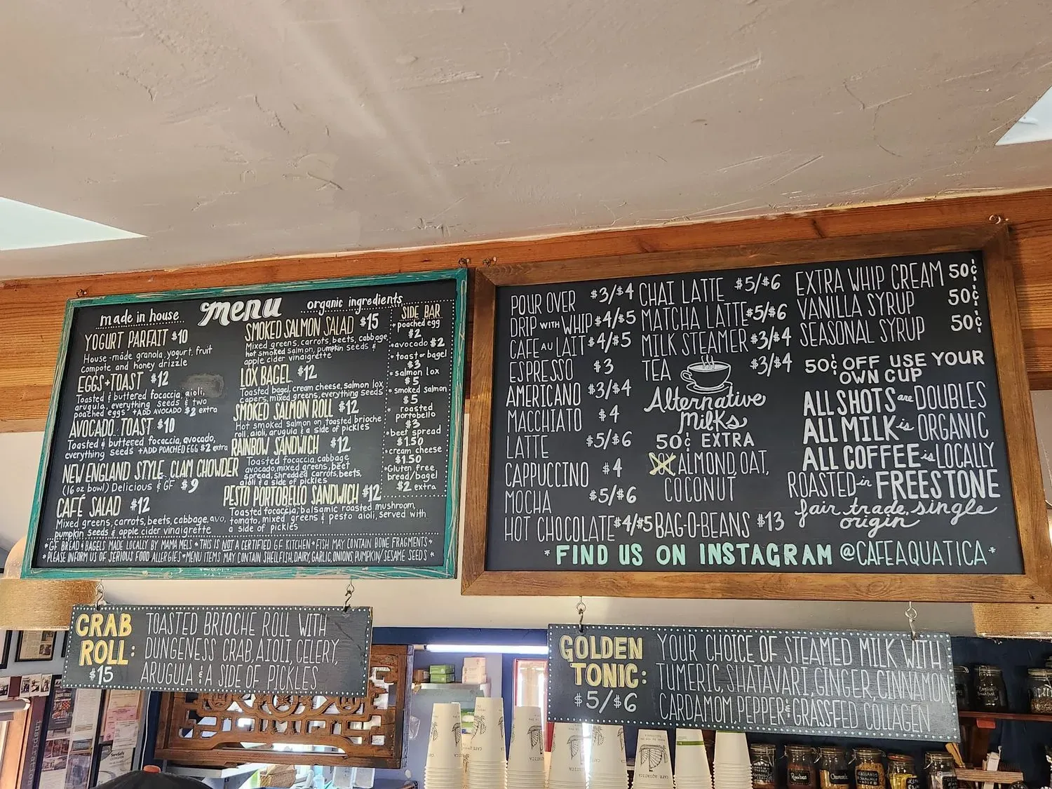 Cafe Aquatica Menu - Updated November 2025