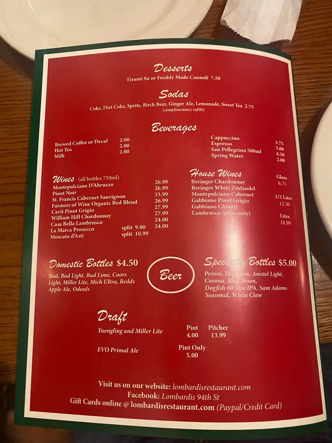 Menu 1