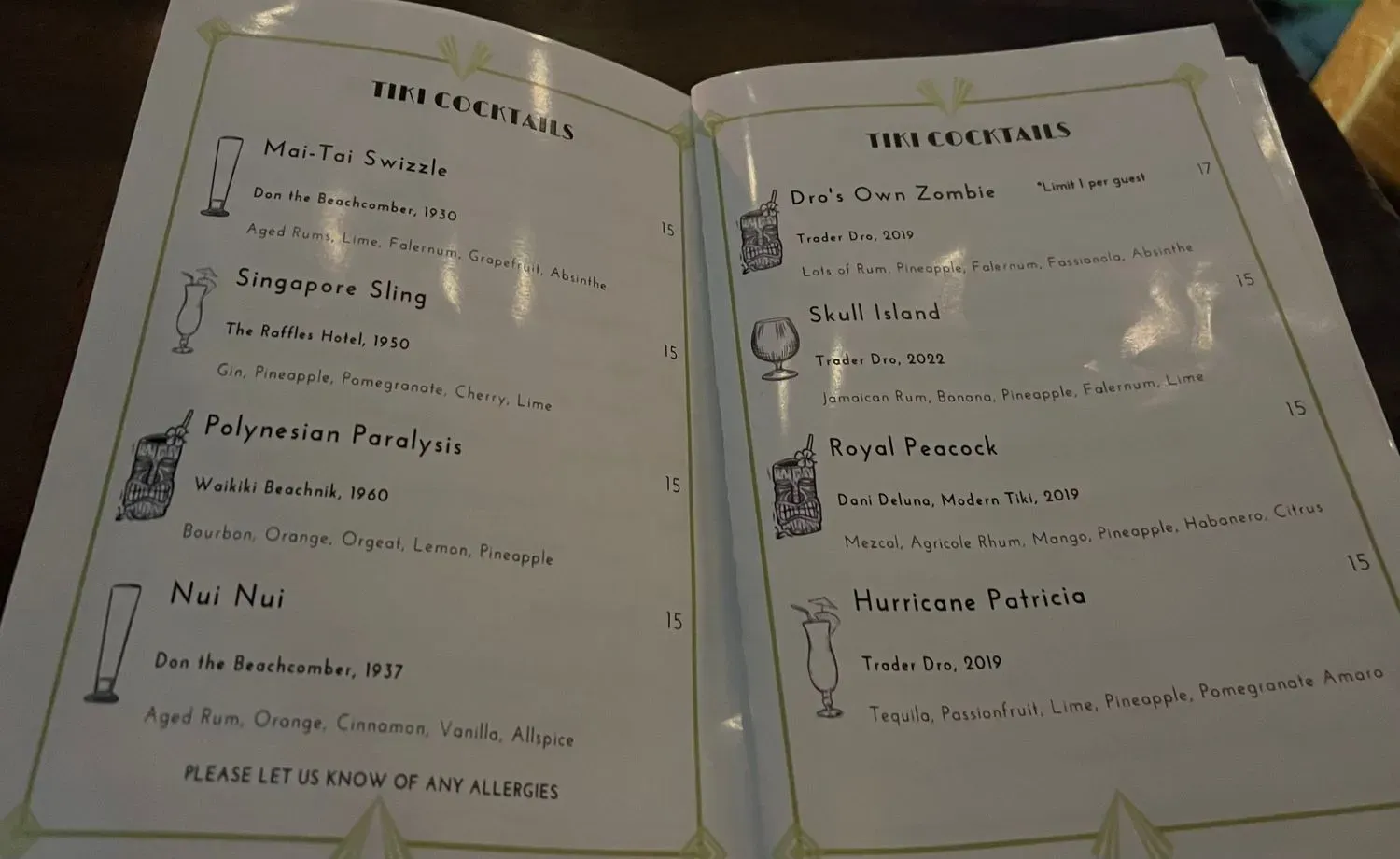 Chartreuse Craft Cocktail Lounge Menu - Updated November 2025