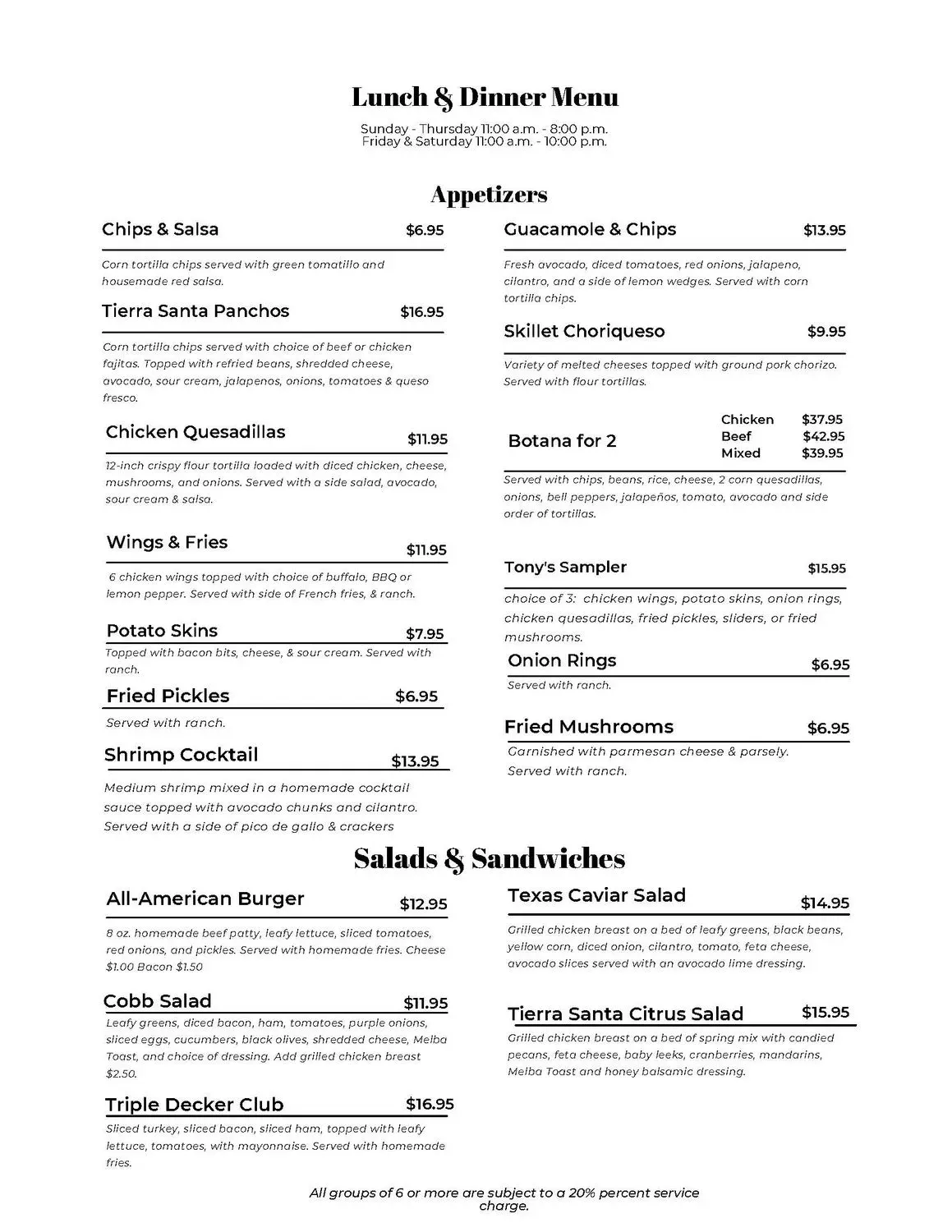 Menu 1