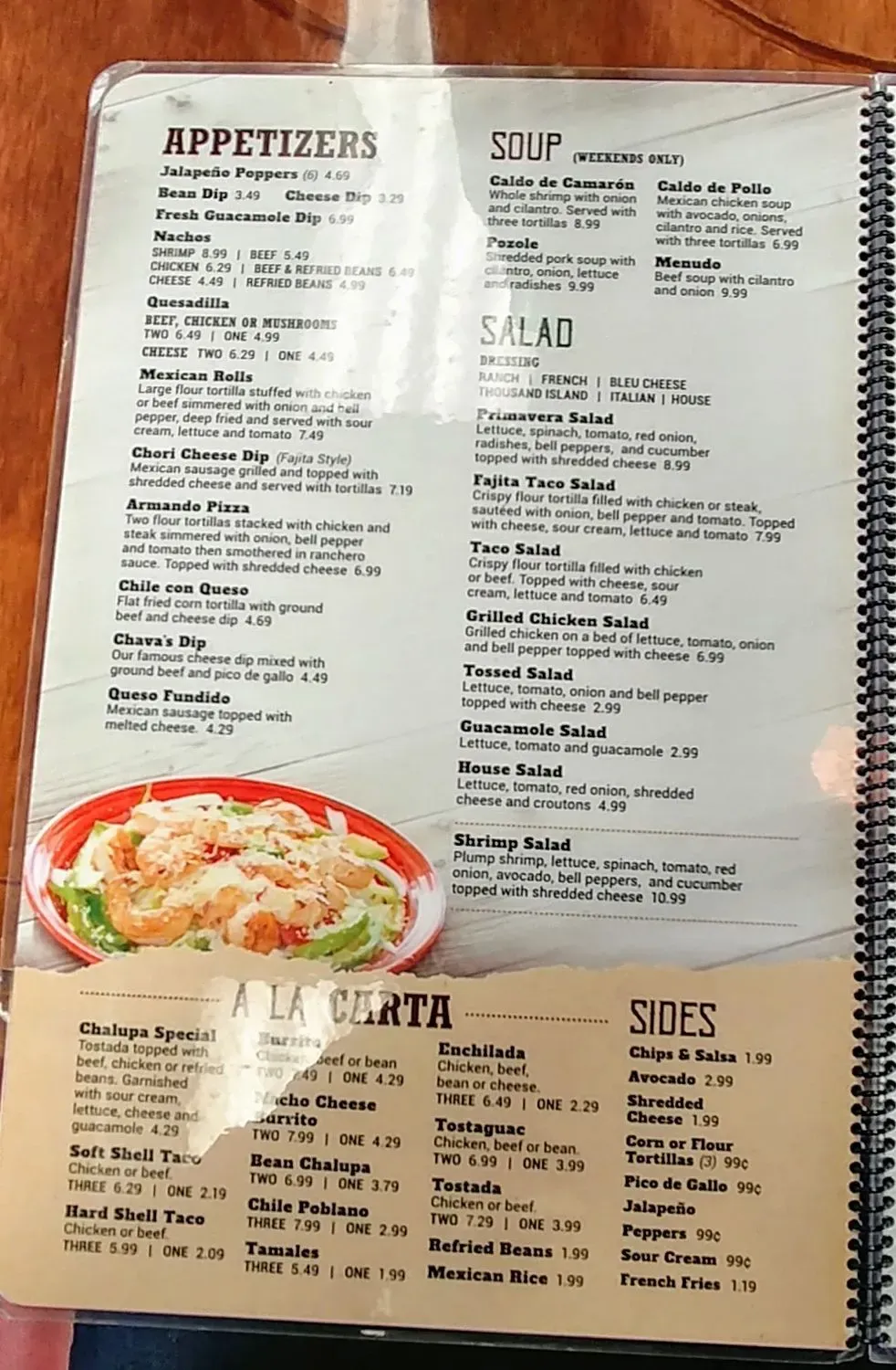 Chava's Mexican Grill Menu - Updated November 2025
