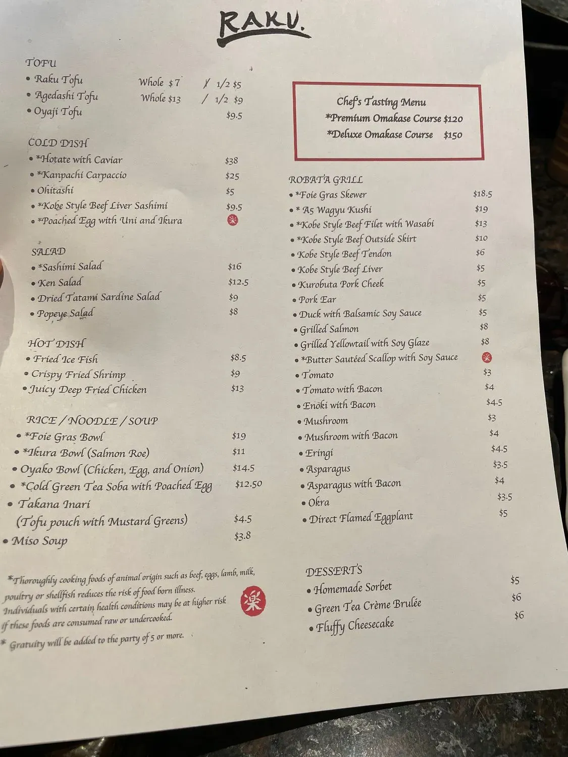 Menu 5