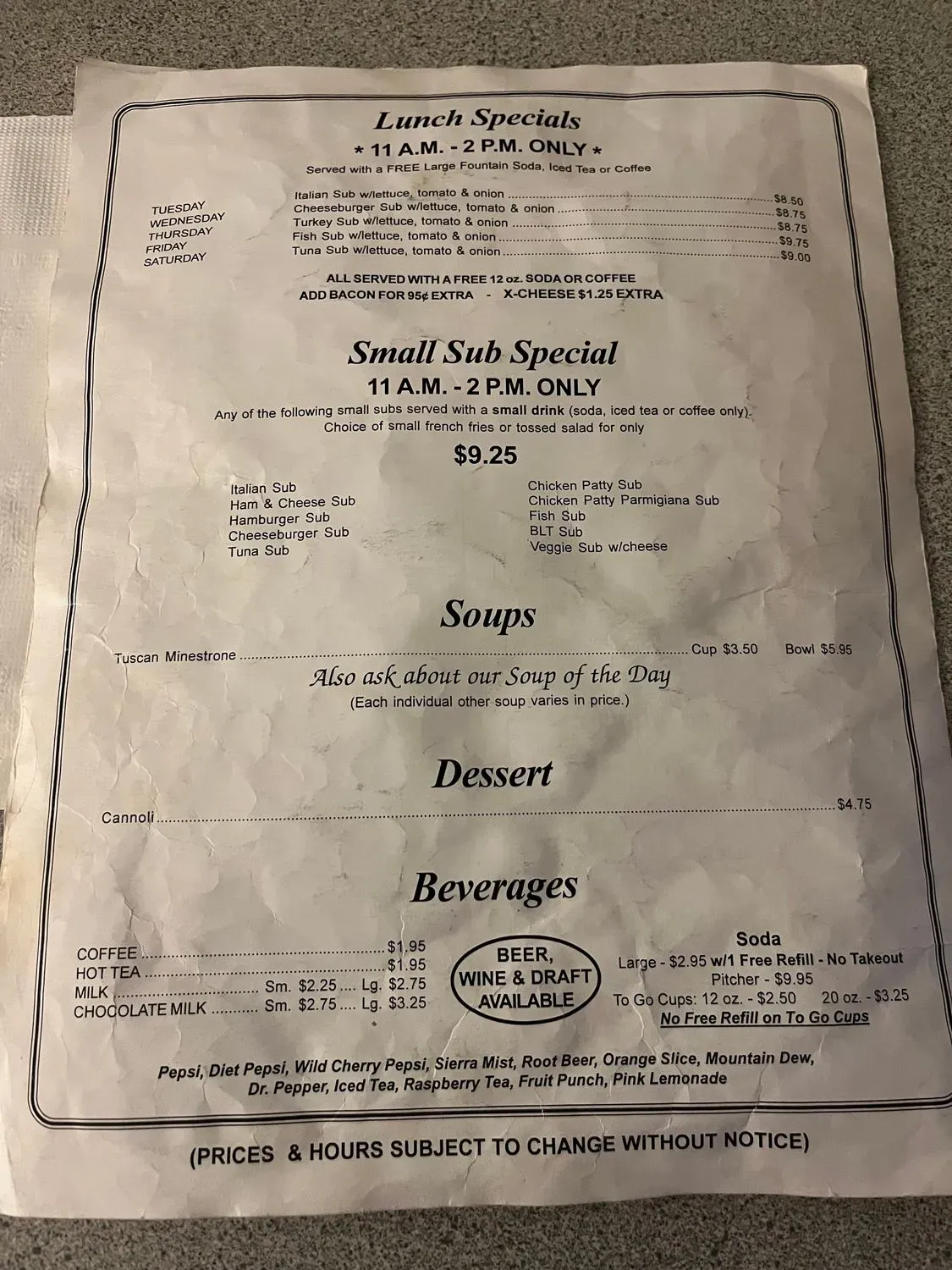 Menu 1