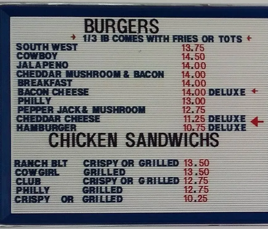 Dizzy Diner Menu - Updated November 2025