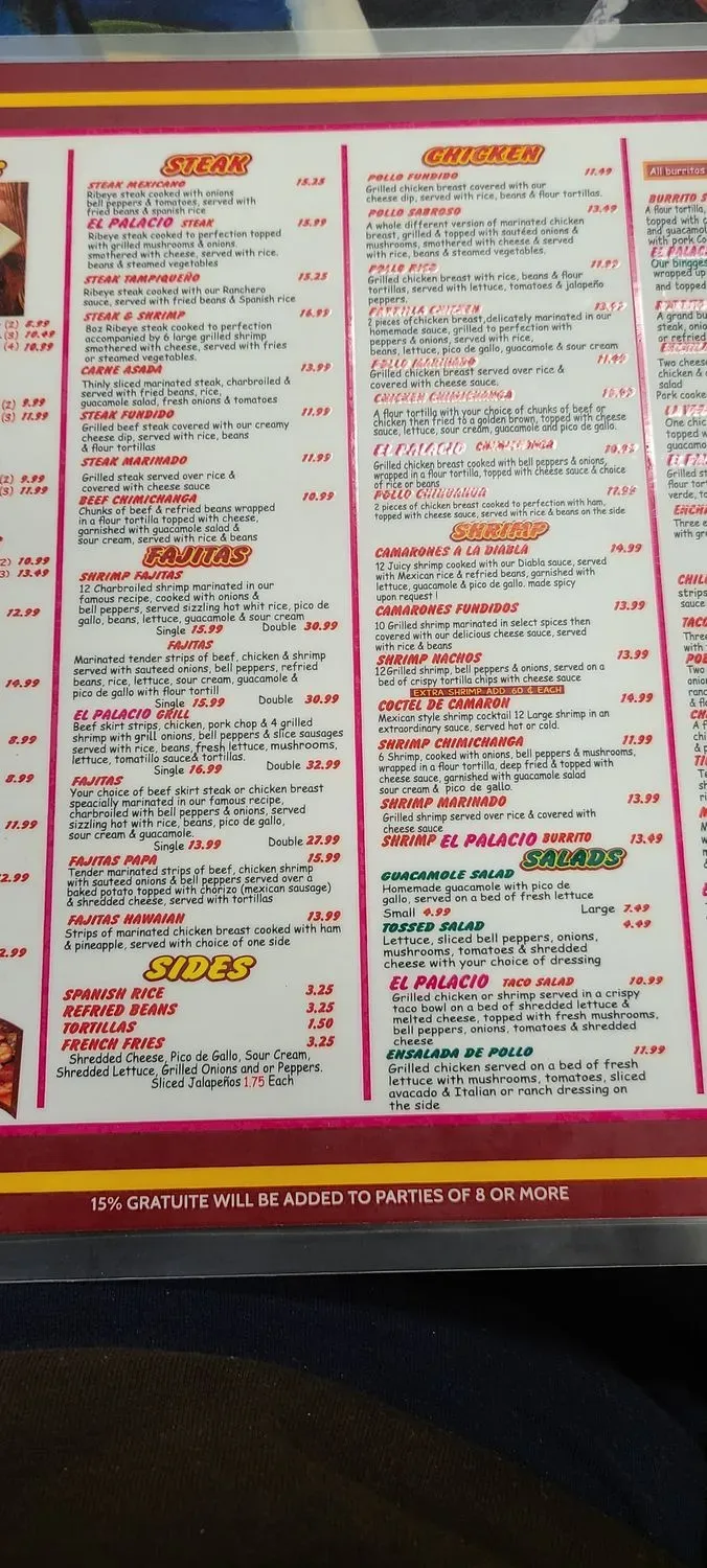 Ameca Mexican Restaurant Menu - Updated November 2025