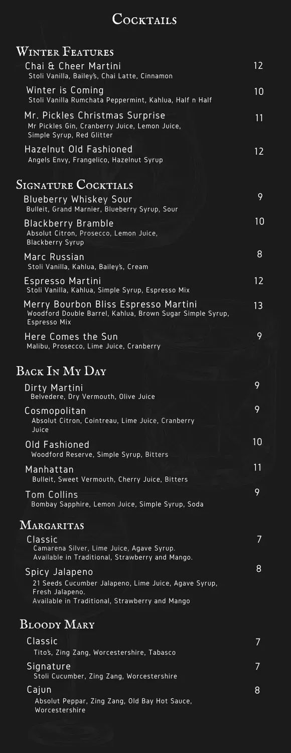 Jerry’s Menu - Updated November 2025