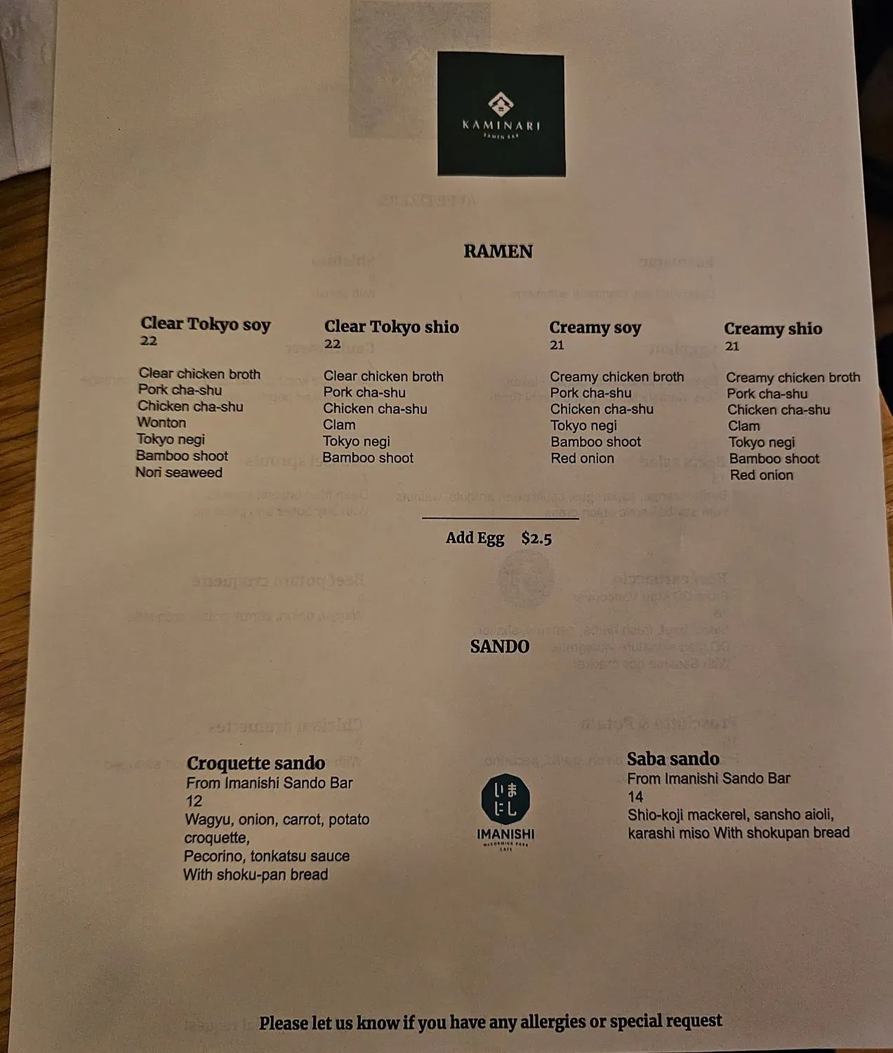 Menu 6