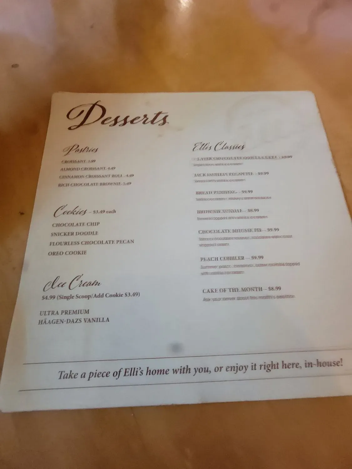 Elli's Great American Restaurant Menu - Updated November 2025