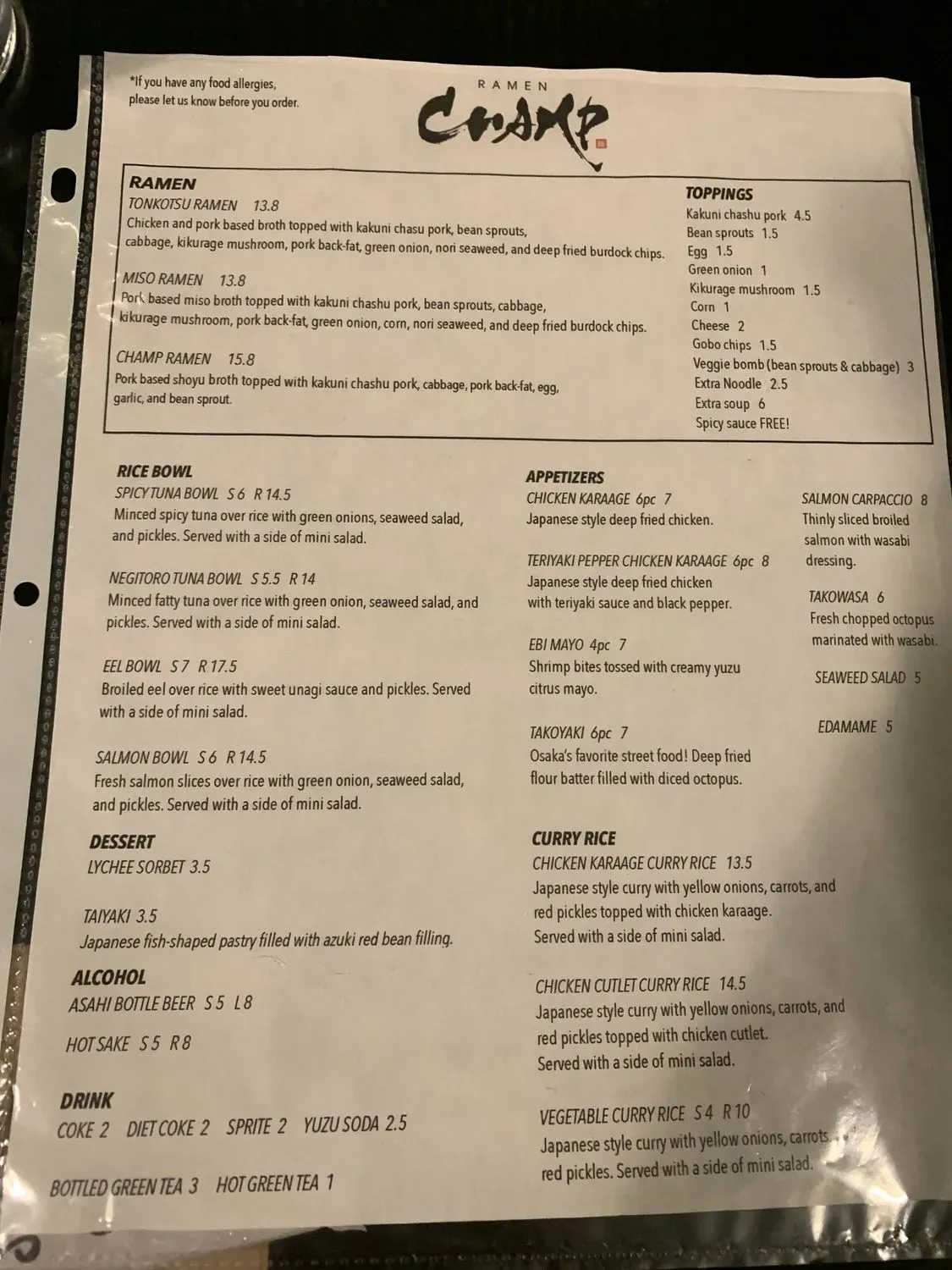 Menu 6